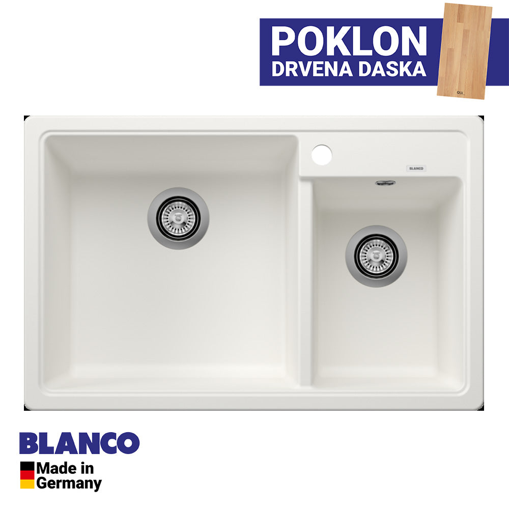 Granitna sudopera Blanco Silgranit LEGRA 8 + drvena daska - 780x500x190