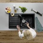 Granitna sudopera Blanco Silgranit LEGRA XL 6 S + drvena daska - 860x500x190