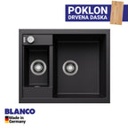 Granitna sudopera Blanco Silgranit METRA 6 + drvena daska - 615x500x190