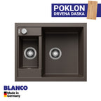 Granitna sudopera Blanco Silgranit METRA 6 + drvena daska - 615x500x190