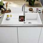 Granitna sudopera Blanco Silgranit METRA 6 S + drvena daska - 1000x500x190