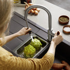 Granitna sudopera Blanco Silgranit METRA 6 S + drvena daska - 1000x500x190