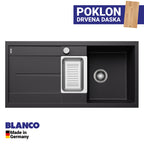 Granitna sudopera Blanco Silgranit METRA 6 S + drvena daska - 1000x500x190