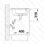 Granitna sudopera Blanco Silgranit METRA 6 S + drvena daska - 1000x500x190