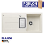 Granitna sudopera Blanco Silgranit METRA 6 S + drvena daska - 1000x500x190