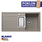 Granitna sudopera Blanco Silgranit METRA 6 S + drvena daska - 1000x500x190