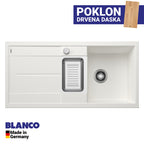 Granitna sudopera Blanco Silgranit METRA 6 S + drvena daska - 1000x500x190