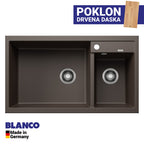Granitna sudopera Blanco Silgranit METRA 9 + drvena daska - 860x500x190