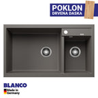 Granitna sudopera Blanco Silgranit METRA 9 + drvena daska - 860x500x190