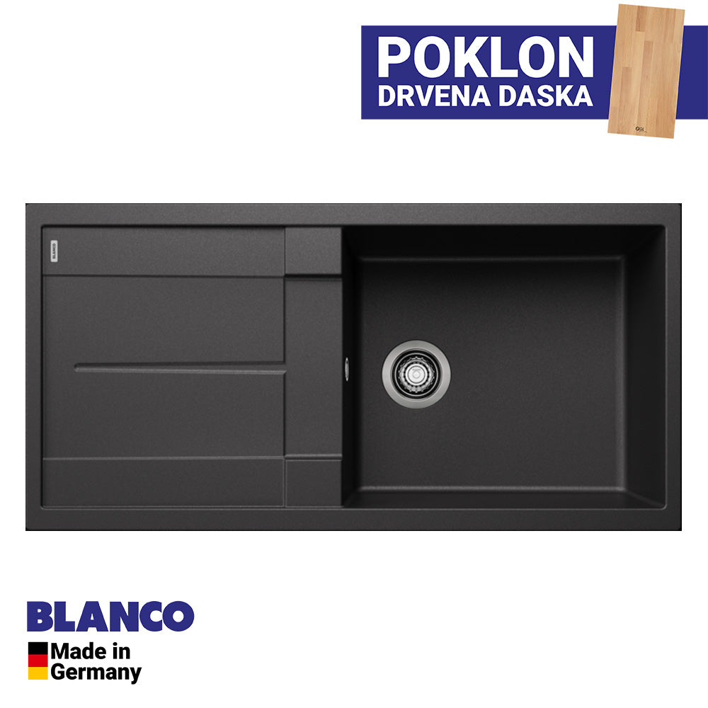 Granitna sudopera Blanco Silgranit METRA XL 6 S +drvena daska - 1000x500x190