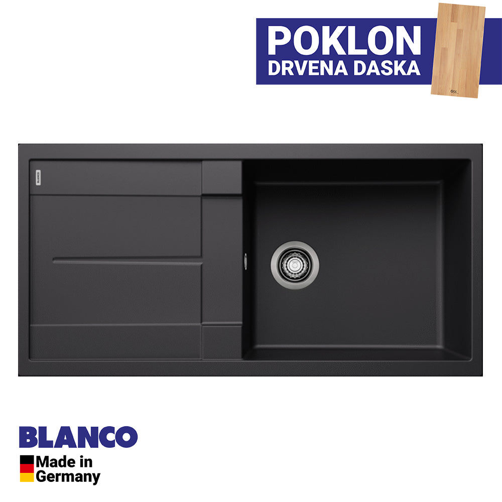Granitna sudopera Blanco Silgranit METRA XL 6 S +drvena daska - 1000x500x190