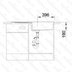 Granitna sudopera Blanco Silgranit METRA XL 6 S +drvena daska - 1000x500x190
