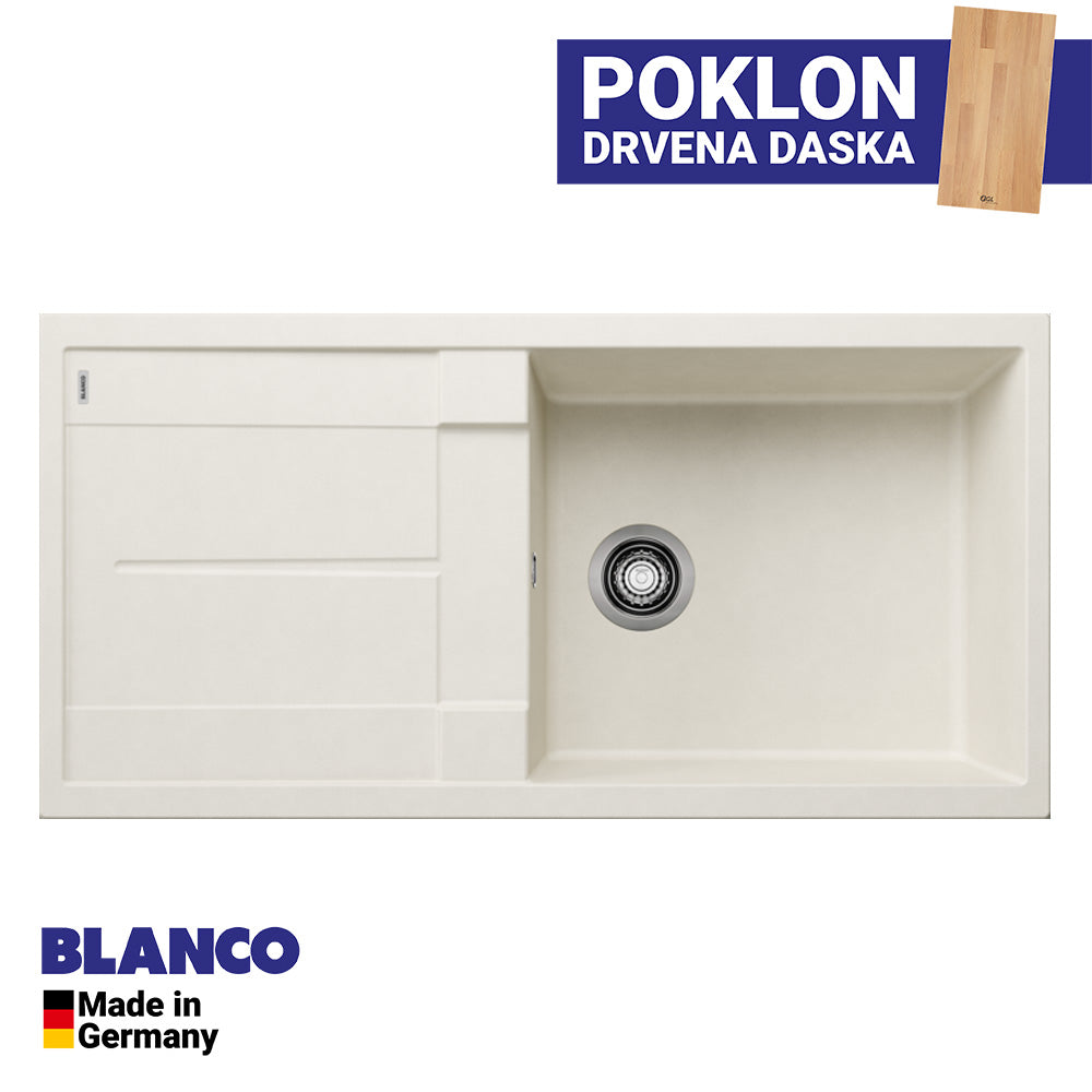 Granitna sudopera Blanco Silgranit METRA XL 6 S +drvena daska - 1000x500x190