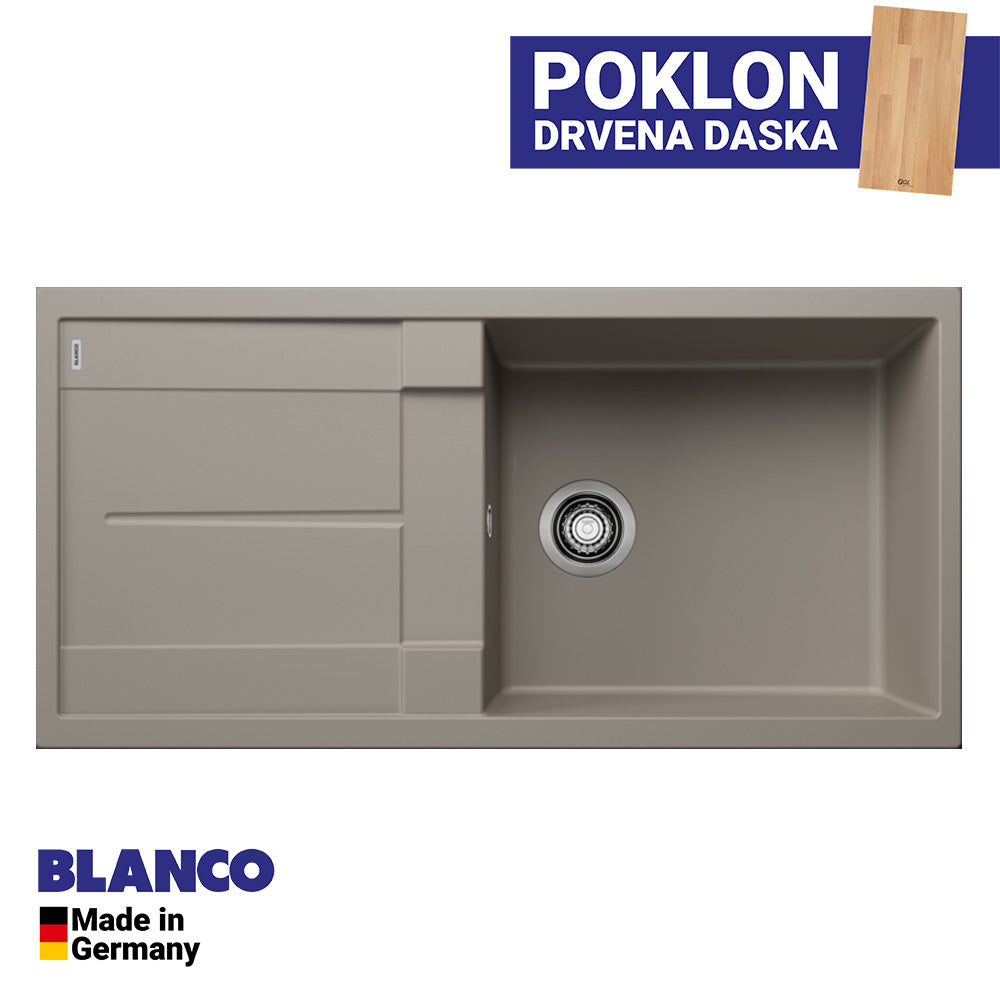 Granitna sudopera Blanco Silgranit METRA XL 6 S +drvena daska - 1000x500x190