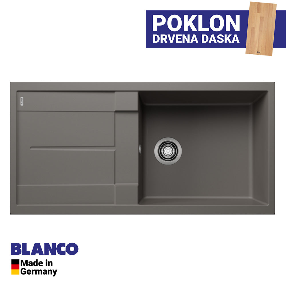 Granitna sudopera Blanco Silgranit METRA XL 6 S +drvena daska - 1000x500x190