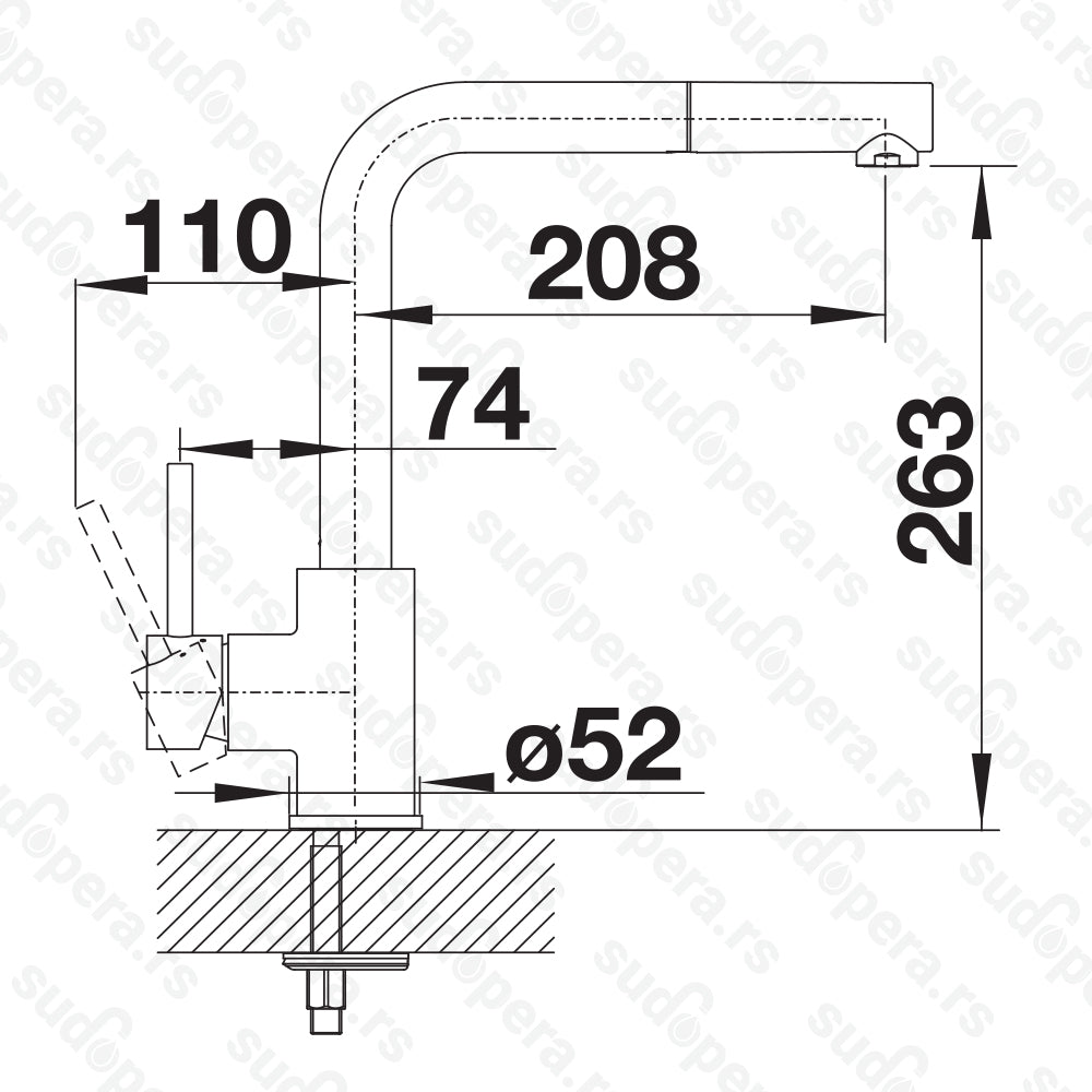 Kuhinjska slavina Blanco MILA-S sa izvlačnim tušem