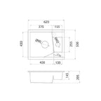 Granitna sudopera Metalac xLinea M 1.5D - 620x500x190