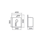 Granitna sudopera Metalac xQuadro 40 - 400x500x210