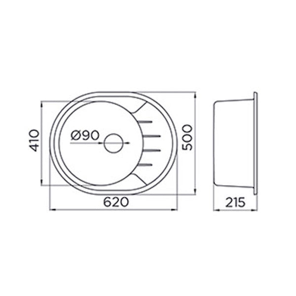 Granitna sudopera Metalac xVenera M - 620x500x200