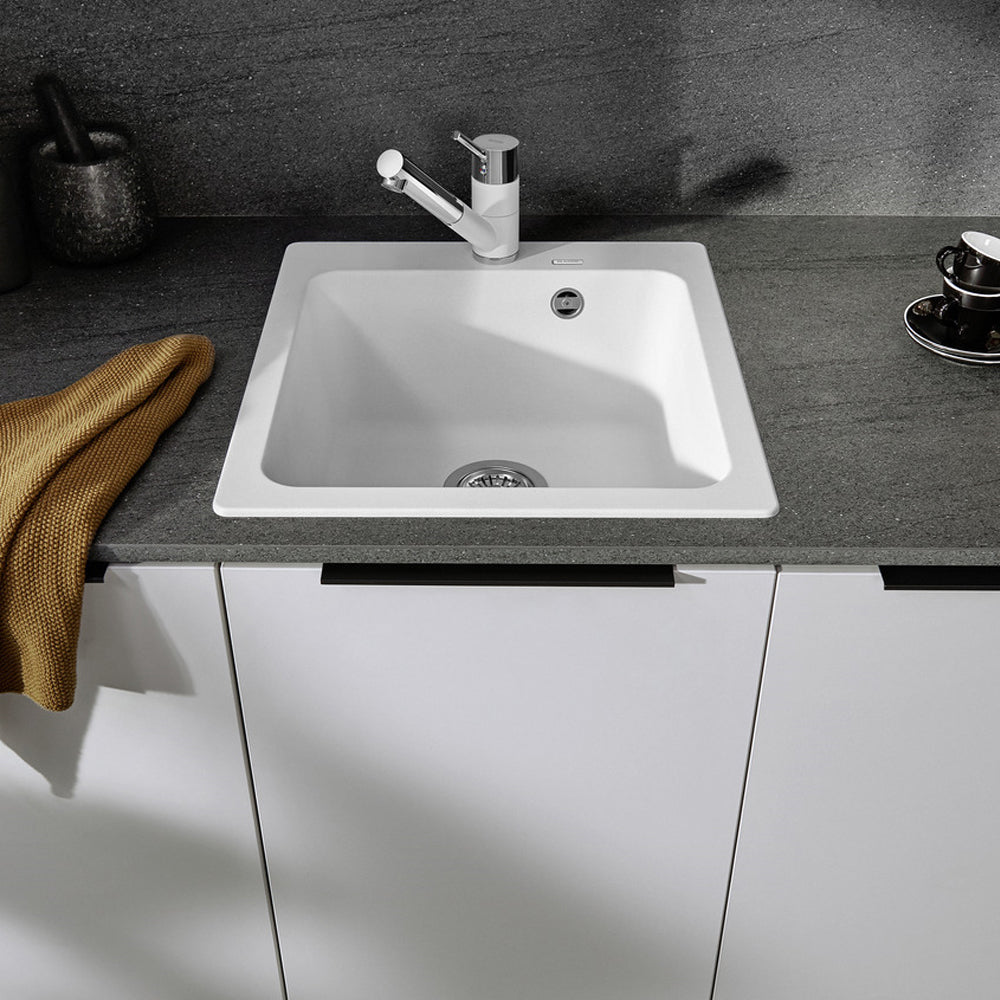 Granitna sudopera Blanco Silgranit NAYA 45 + drvena daska - 465x510x200