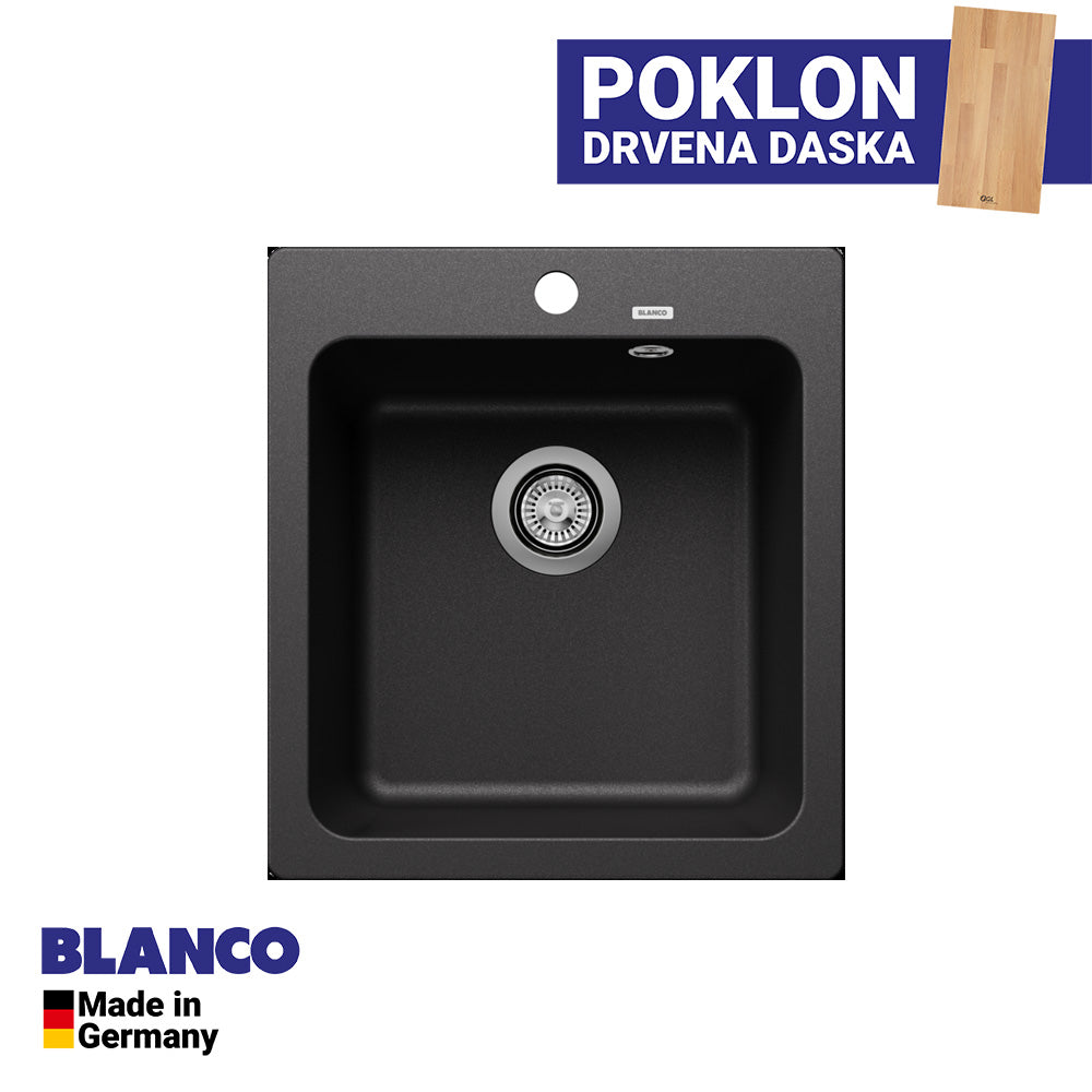 Granitna sudopera Blanco Silgranit NAYA 45 + drvena daska - 465x510x200