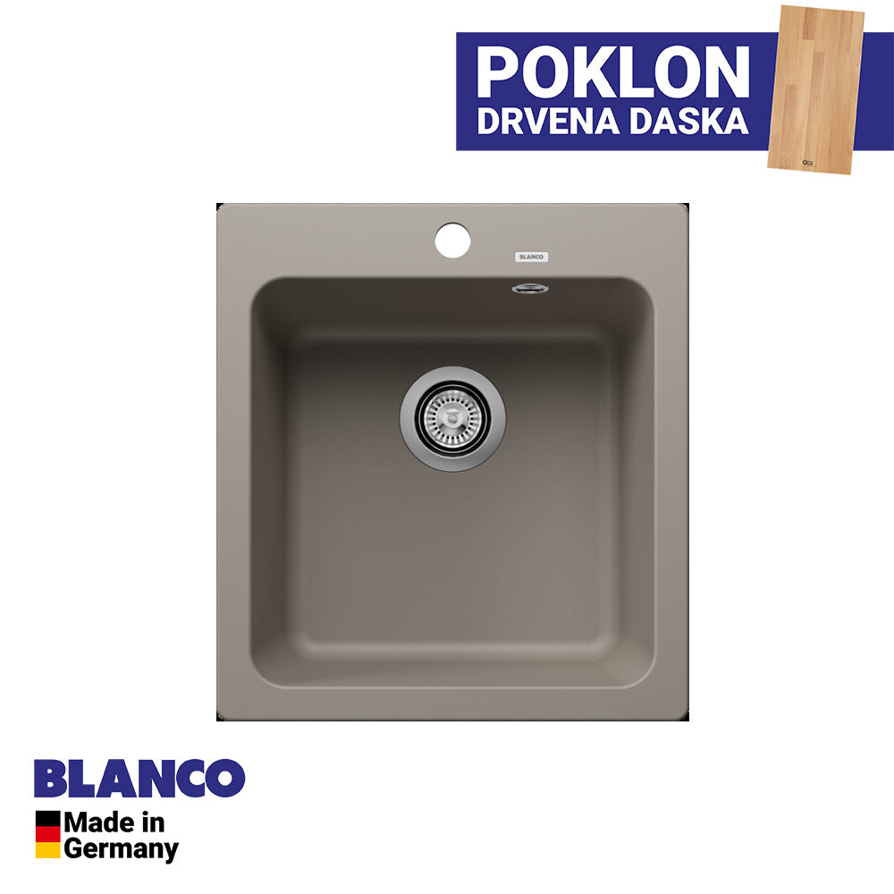 Granitna sudopera Blanco Silgranit NAYA 45 + drvena daska - 465x510x200