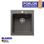 Granitna sudopera Blanco Silgranit NAYA 45 + drvena daska - 465x510x200