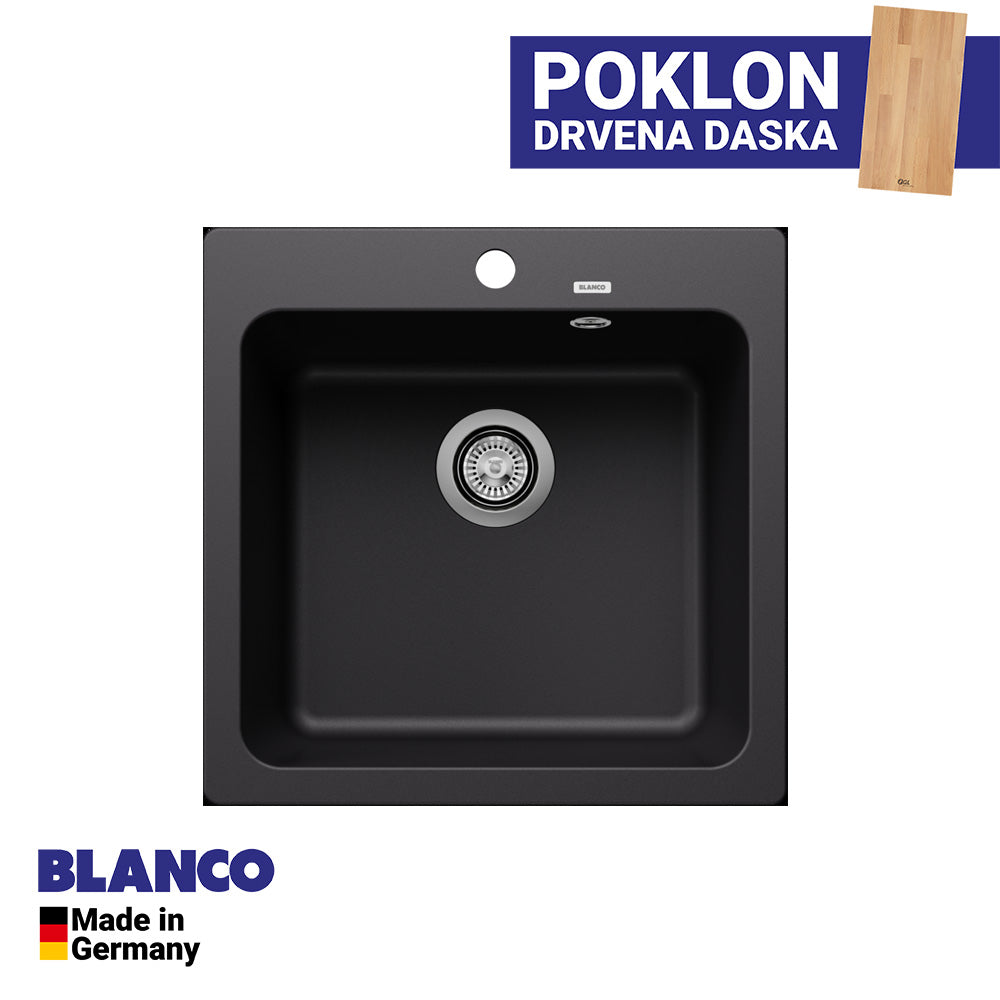 Granitna sudopera Blanco Silgranit NAYA 5 + drvena daska - 515x510x200