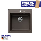 Granitna sudopera Blanco Silgranit NAYA 5 + drvena daska - 515x510x200