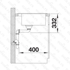 Granitna sudopera Blanco Silgranit NAYA 5 + drvena daska - 515x510x200
