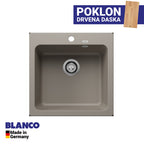 Granitna sudopera Blanco Silgranit NAYA 5 + drvena daska - 515x510x200