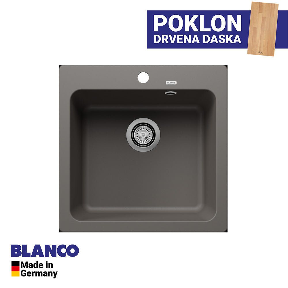 Granitna sudopera Blanco Silgranit NAYA 5 + drvena daska - 515x510x200