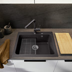 Granitna sudopera Blanco Silgranit NAYA 6 + drvena daska - 615x510x200