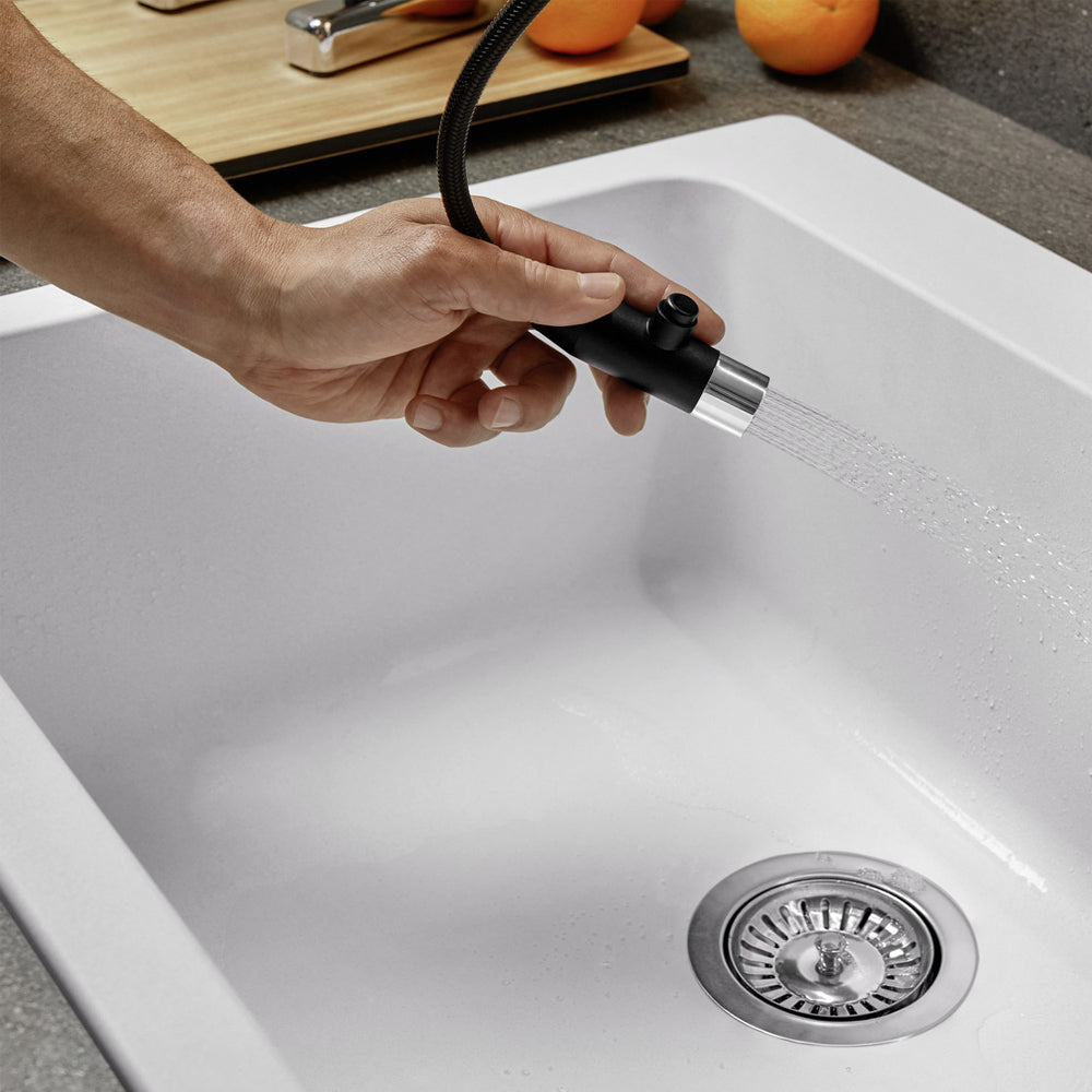 Granitna sudopera Blanco Silgranit NAYA 6 + drvena daska - 615x510x200