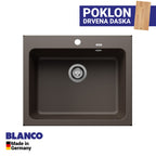 Granitna sudopera Blanco Silgranit NAYA 6 + drvena daska - 615x510x200