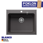 Granitna sudopera Blanco Silgranit NAYA 6 + drvena daska - 615x510x200