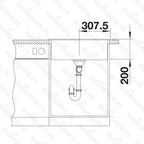 Granitna sudopera Blanco Silgranit NAYA 6 + drvena daska - 615x510x200