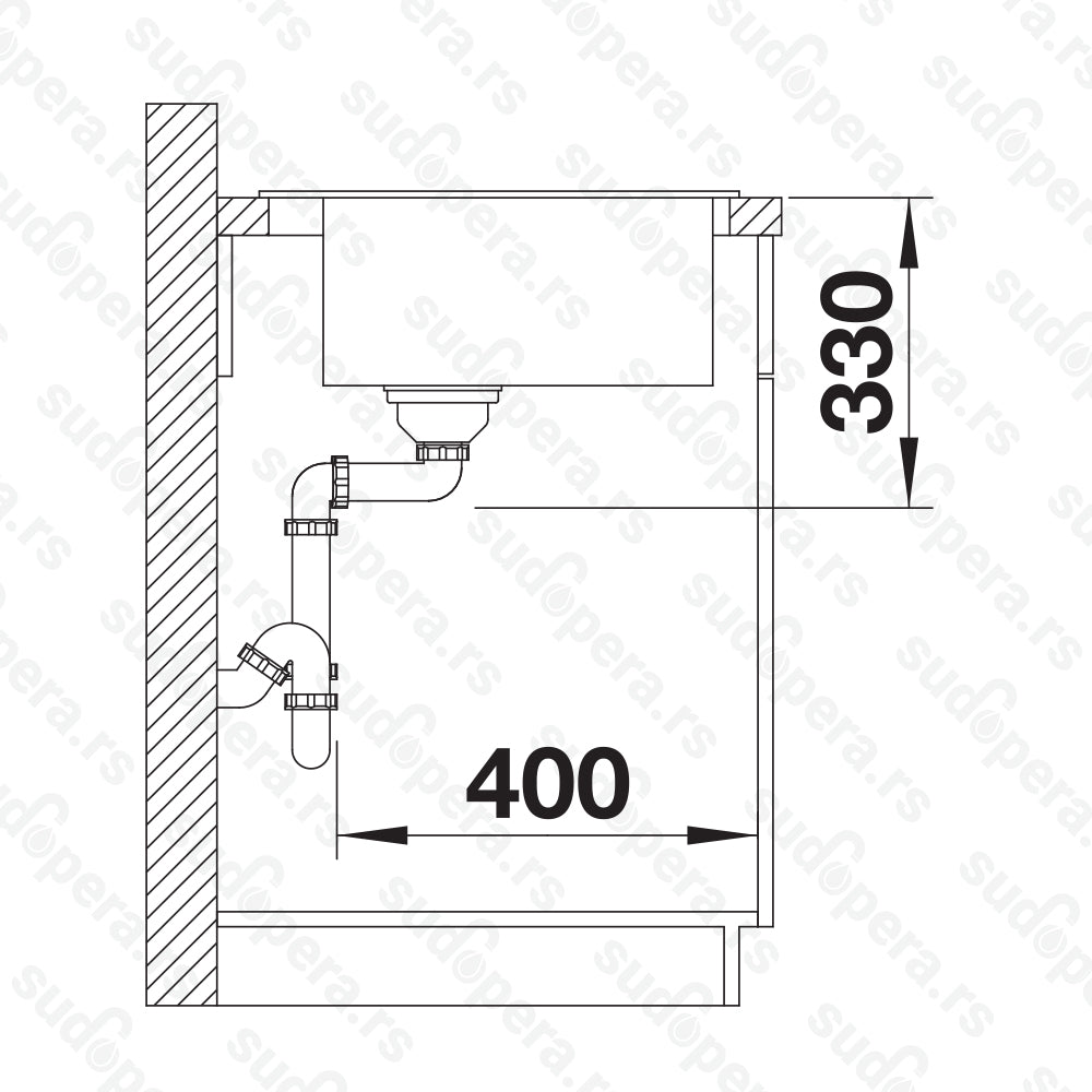 Granitna sudopera Blanco Silgranit NAYA 6 + drvena daska - 615x510x200