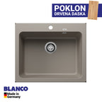 Granitna sudopera Blanco Silgranit NAYA 6 + drvena daska - 615x510x200