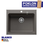 Granitna sudopera Blanco Silgranit NAYA 6 + drvena daska - 615x510x200