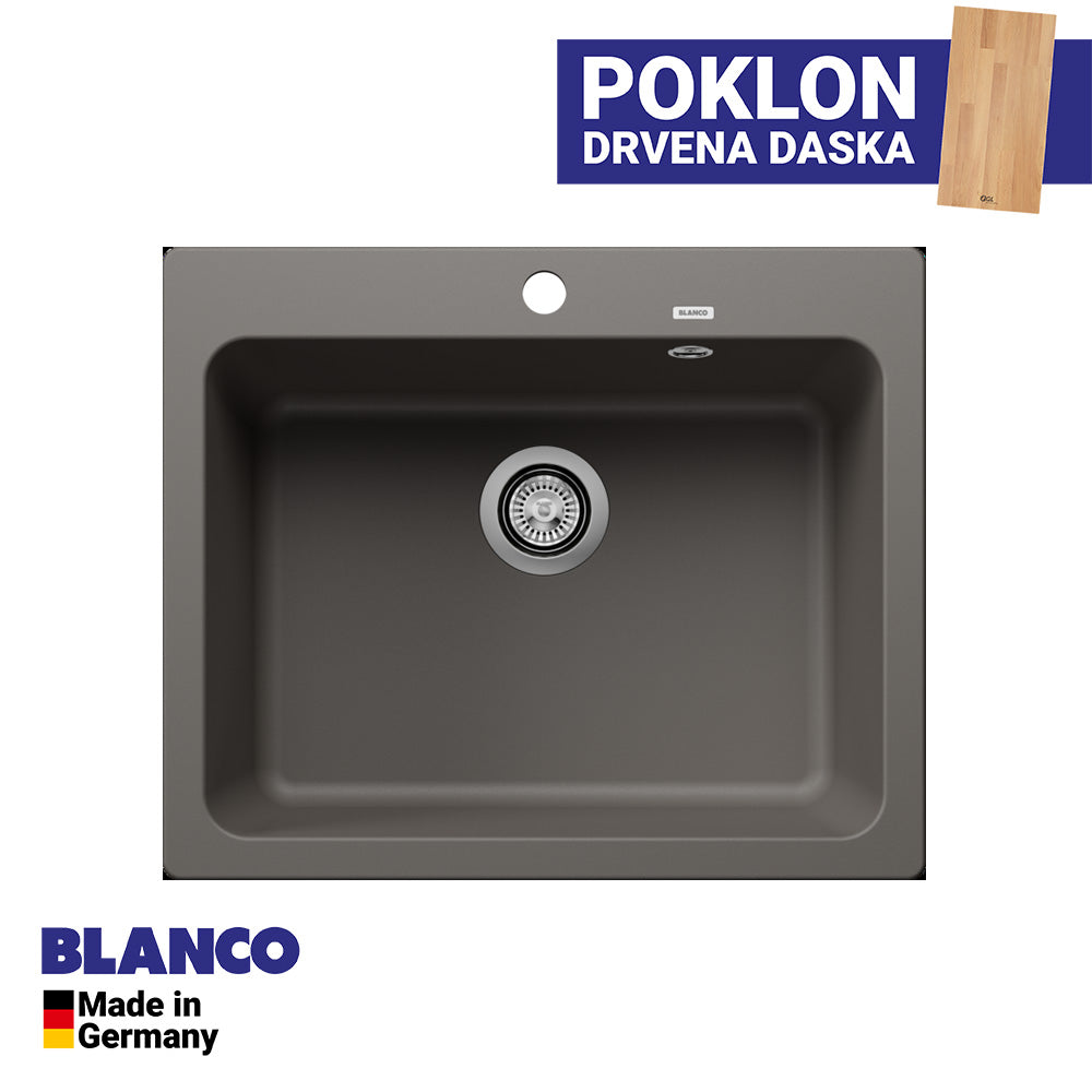 Granitna sudopera Blanco Silgranit NAYA 6 + drvena daska - 615x510x200