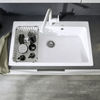 Granitna sudopera Blanco Silgranit NAYA XL 9 + drvena daska - 860x510x220