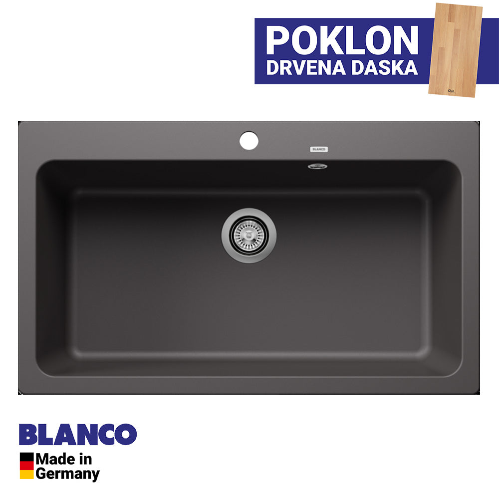 Granitna sudopera Blanco Silgranit NAYA XL 9 + drvena daska - 860x510x220