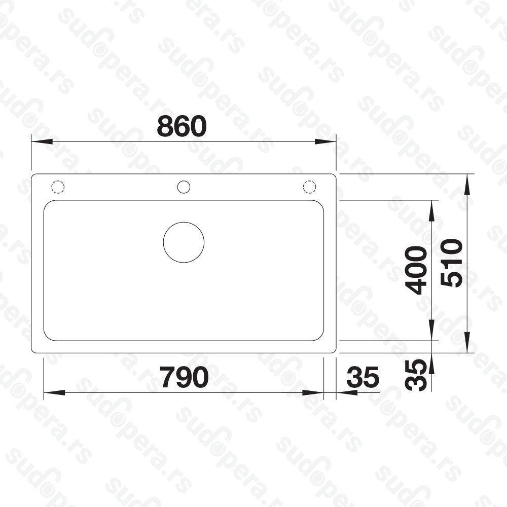 Granitna sudopera Blanco Silgranit NAYA XL 9 + drvena daska - 860x510x220