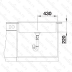 Granitna sudopera Blanco Silgranit NAYA XL 9 + drvena daska - 860x510x220