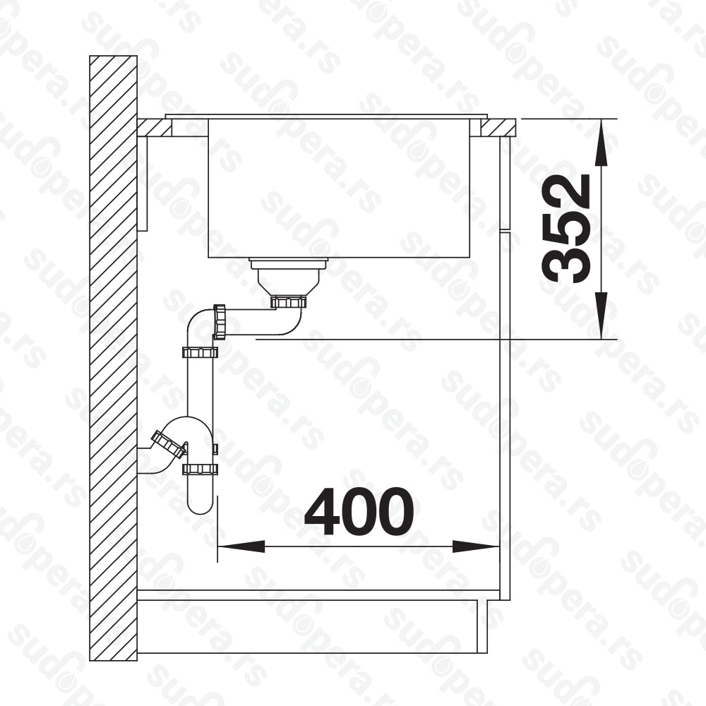 Granitna sudopera Blanco Silgranit NAYA XL 9 + drvena daska - 860x510x220
