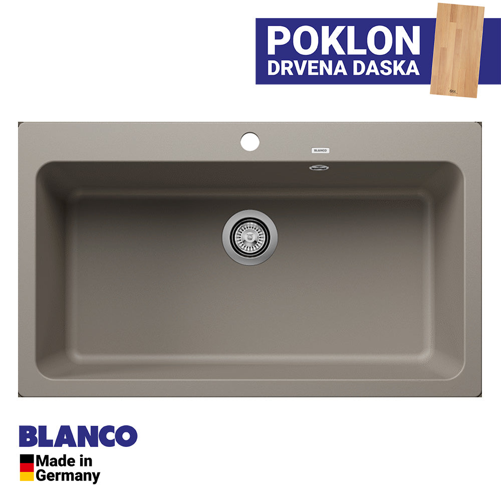 Granitna sudopera Blanco Silgranit NAYA XL 9 + drvena daska - 860x510x220