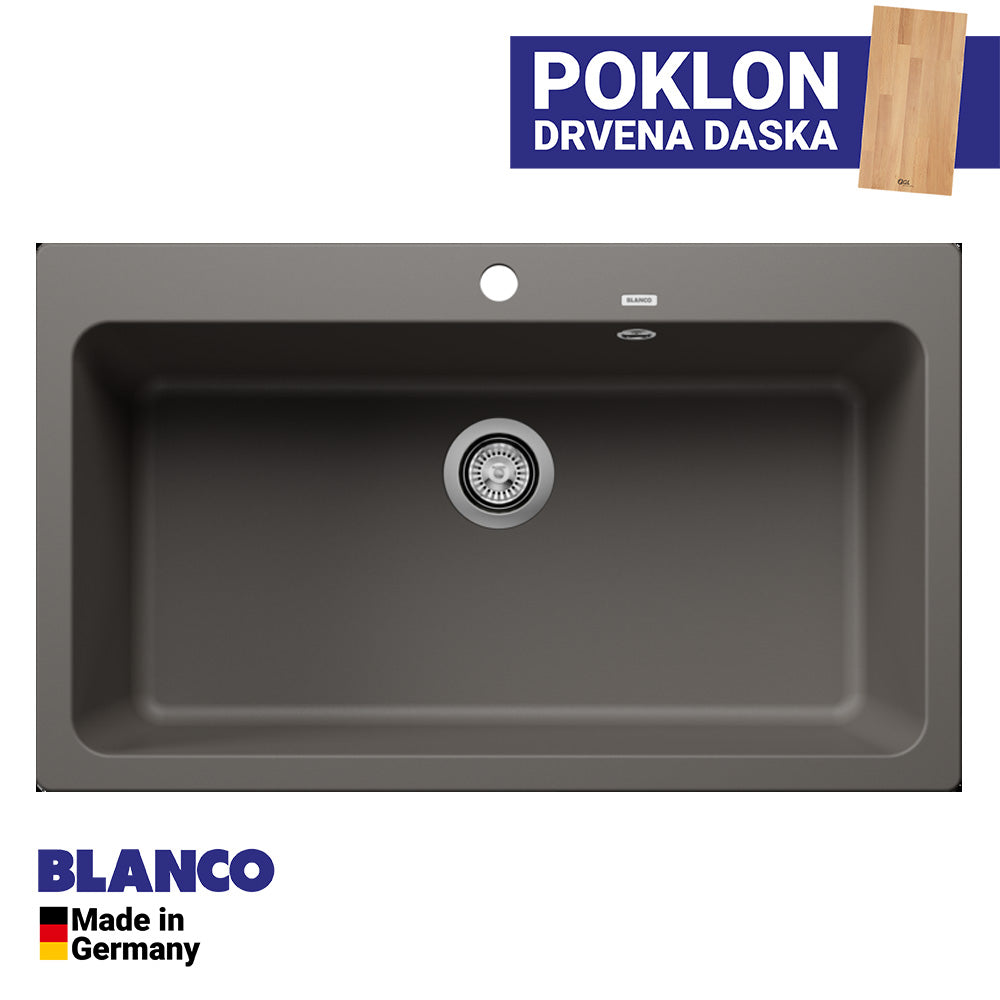 Granitna sudopera Blanco Silgranit NAYA XL 9 + drvena daska - 860x510x220