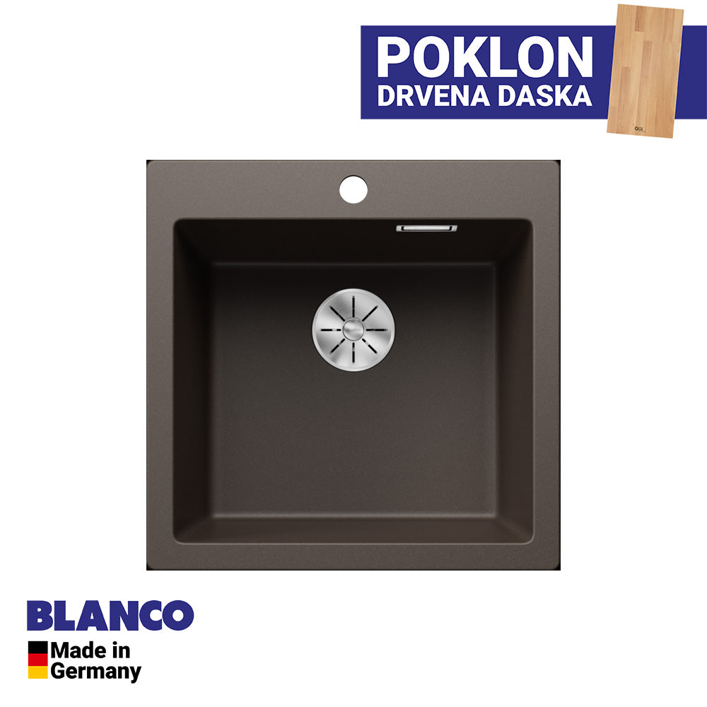 Granitna sudopera Blanco Silgranit PLEON 5 + drvena daska - 515x510x220