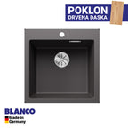 Granitna sudopera Blanco Silgranit PLEON 5 + drvena daska - 515x510x220